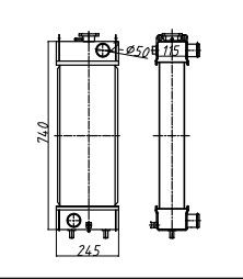 Radiateur d'excavatrice Komatsu PC60-8 | Unité de remplacement direct résistante à la chaleur