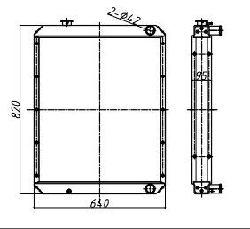 Radiateur d'excavatrice Komatsu PC120-6 | Assemblage complet de l'unité de 840 mm